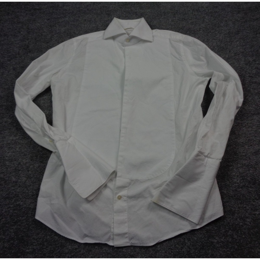 Suitsupply Tuxedo Dress Shirt Men 15.5 39 White French Cuff Button Up Testa Slim
